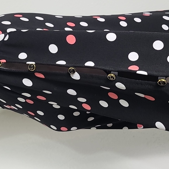 Investments Black, White & Pink Polka-dot Pullover Top,  Size Medium - Picture 5 of 8